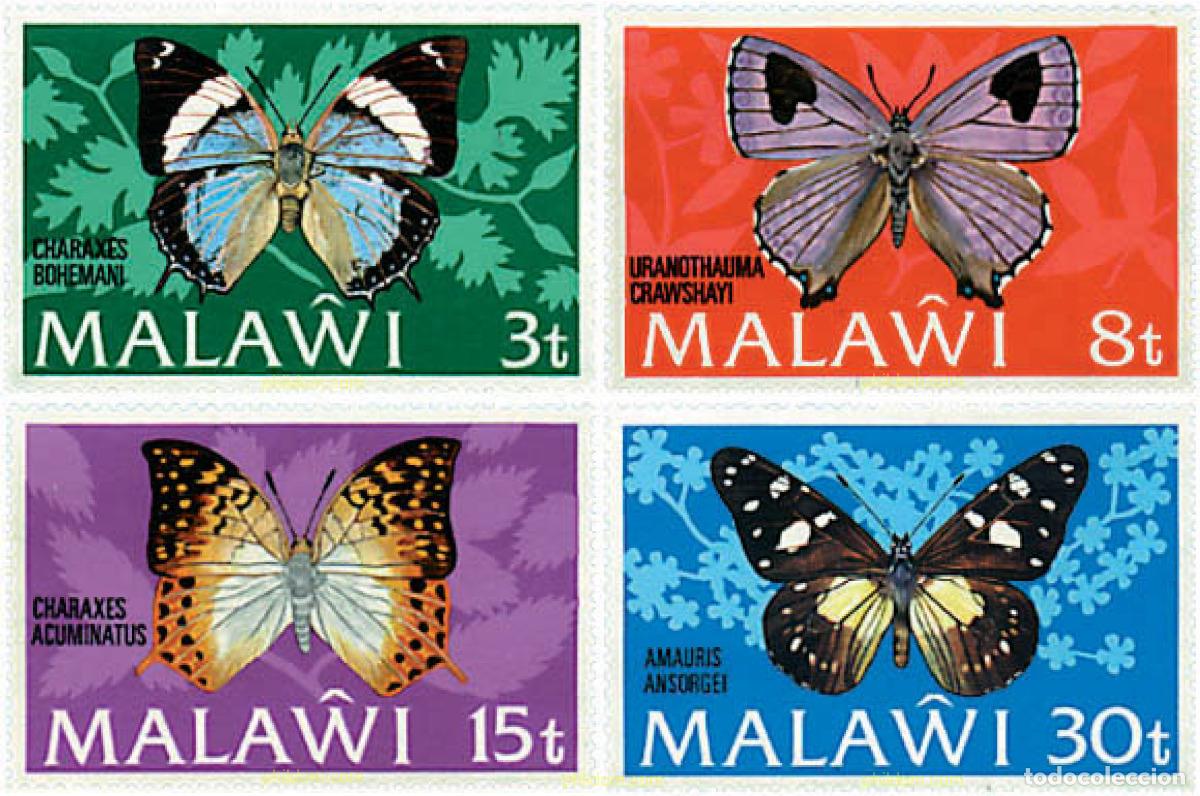 Sellos: 76345 MNH MALAWI 1973 MARIPOSAS