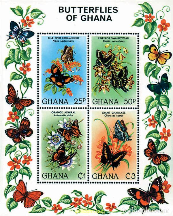 Sellos: 91128 MNH GHANA 1982 MARIPOSAS DE GHANA
