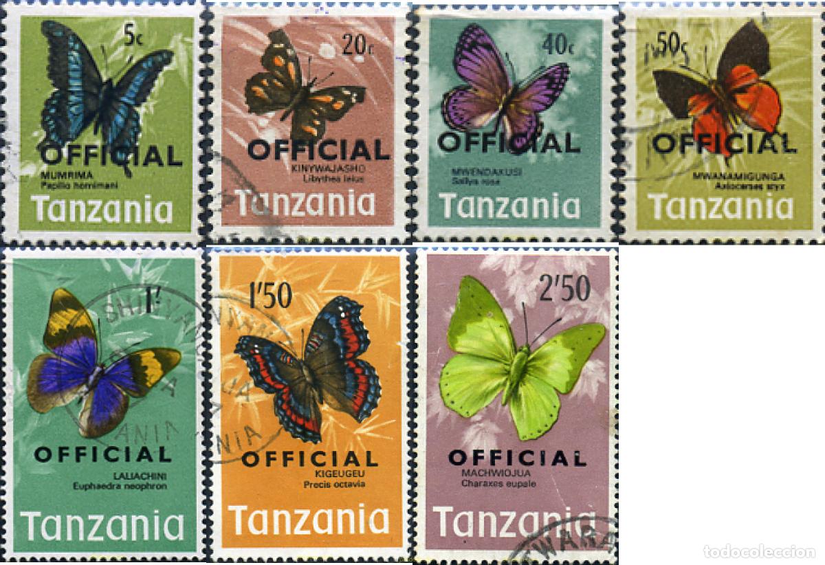 Sellos: 285868 USED TANZANIA 1973 MARIPOSAS