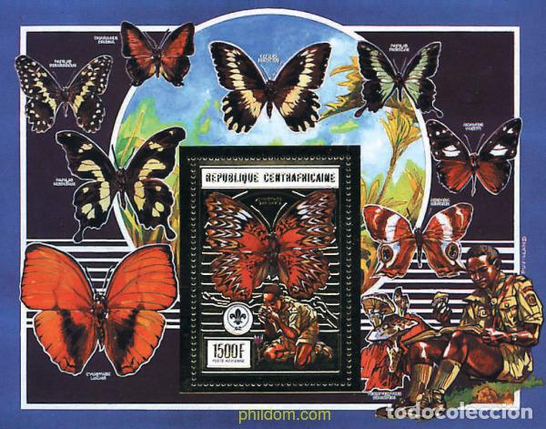 Sellos: 94241 MNH CENTROAFRICANA 1990 MARIPOSAS Y ESCULTISMO