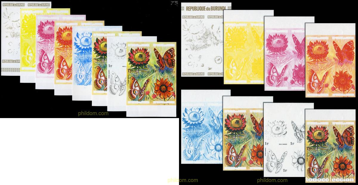 Sellos: 204431 MNH BURUNDI 1973 MARIPOSAS Y FLORES