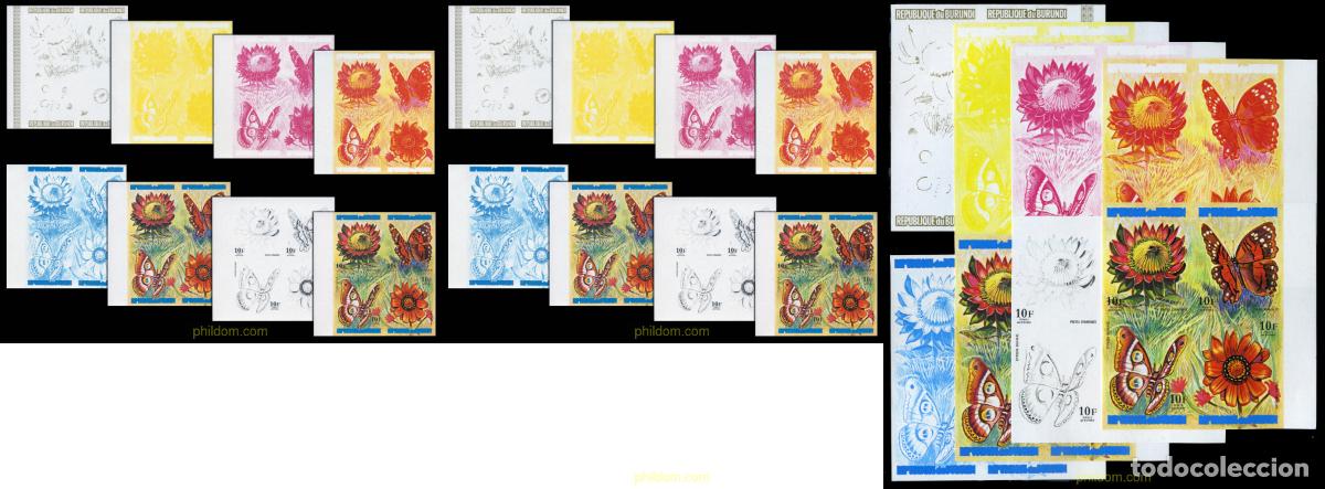 Sellos: 204437 MNH BURUNDI 1973 MARIPOSAS Y FLORES