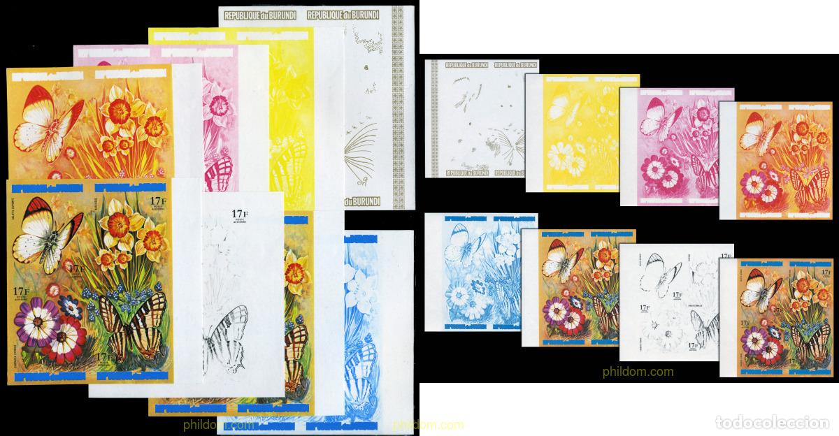 Sellos: 204439 MNH BURUNDI 1973 MARIPOSAS Y FLORES