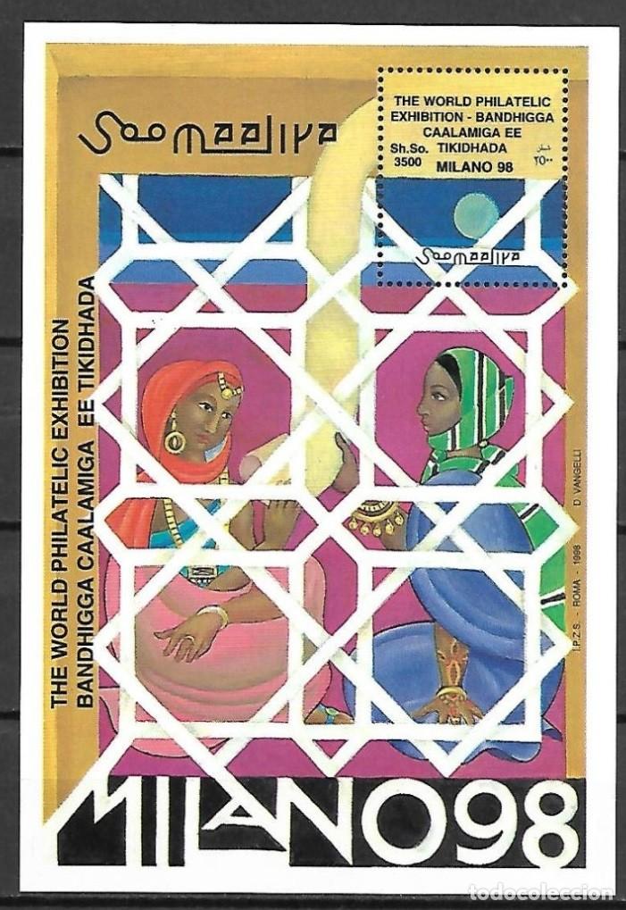 Sellos: SOMALIA 1998 SHEET MNH EXPO MILAN MILANO 98 EXPOSICION FILATELICA PHILATELIC EXHIBITION