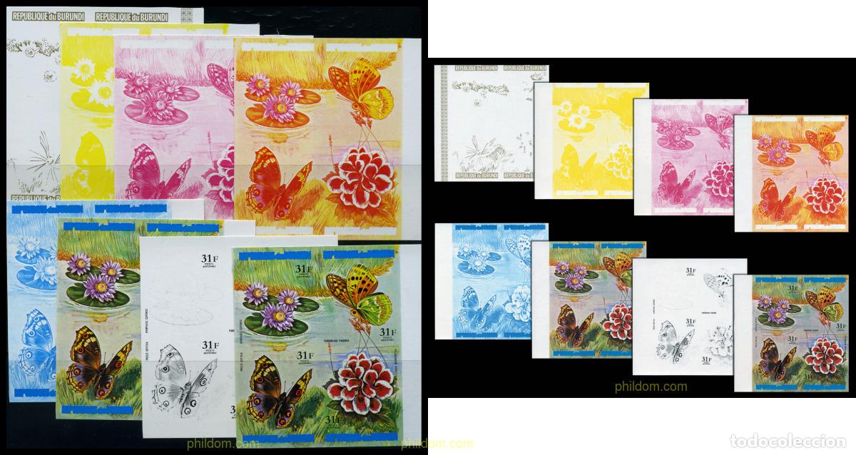 Sellos: 204442 MNH BURUNDI 1973 MARIPOSAS Y FLORES