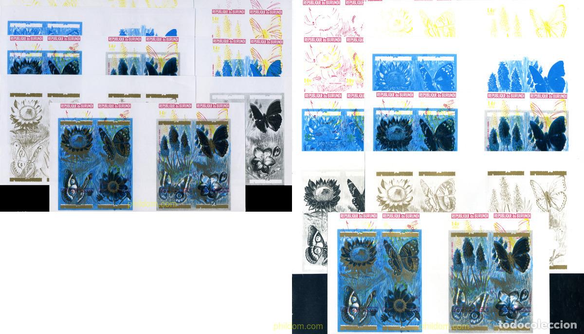Sellos: 204443 MNH BURUNDI 1973 MARIPOSAS Y FLORES