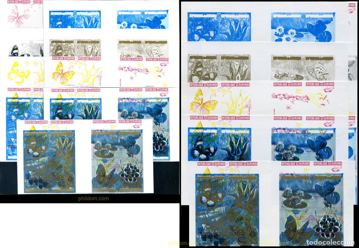 Sellos: 204444 MNH BURUNDI 1973 MARIPOSAS Y FLORES