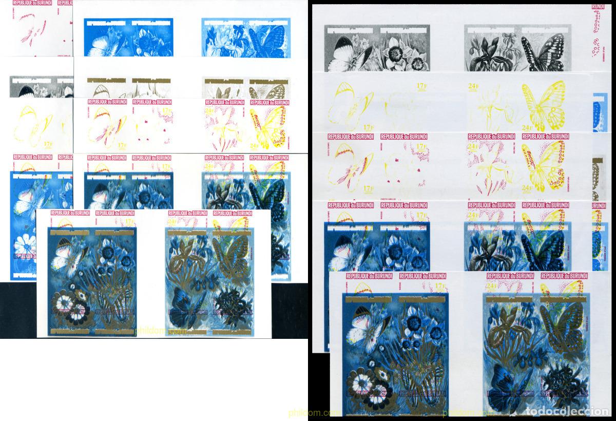 Sellos: 204445 MNH BURUNDI 1973 MARIPOSAS Y FLORES