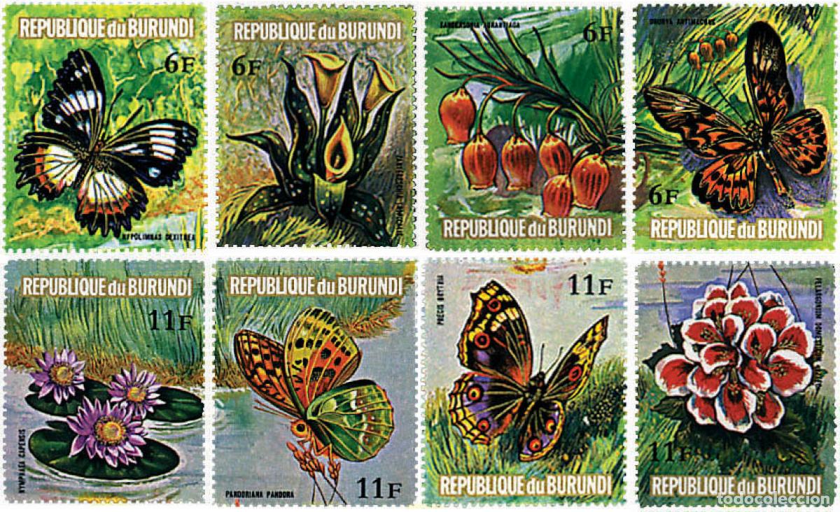 Sellos: 293918 MNH BURUNDI 1973 MARIPOSAS Y FLORES