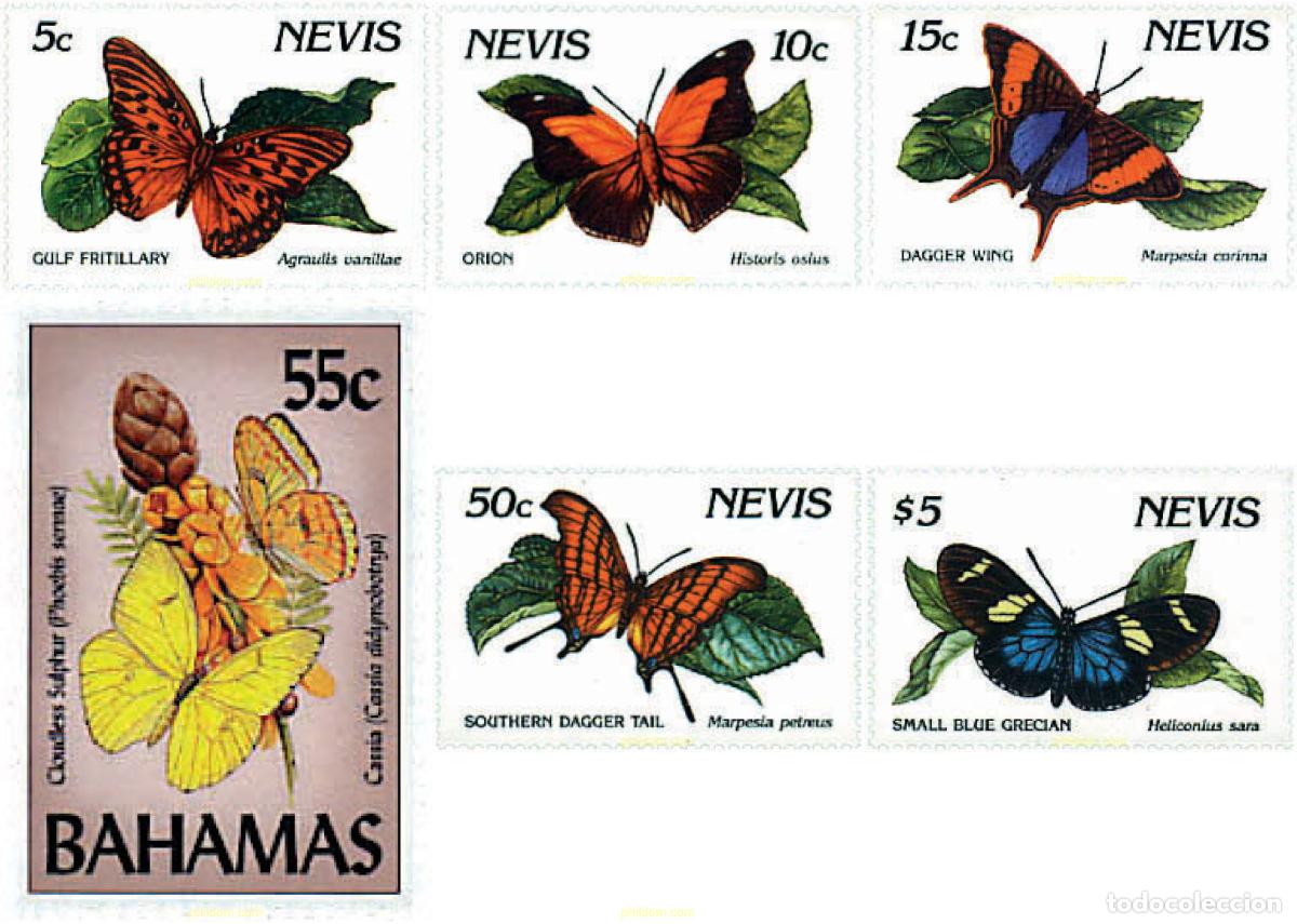 Sellos: 347365 MNH NEVIS 1991 MARIPOSAS