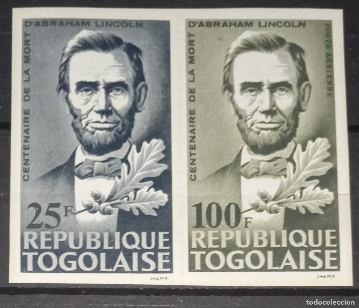 Sellos: TOGO 1965 2 STAMPS MNH IMPERF ABRAHAM LINCOLN PRESIDENTES PRESIDENTS