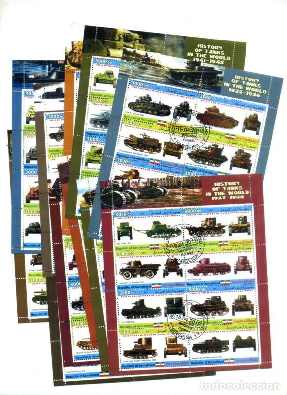 Sellos: SOMALIA 2012 COLECCION 11 SHEETS USED MNH TANQUES DEL MUNDO WORLD TANKS