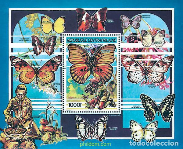 Sellos: 94239 MNH CENTROAFRICANA 1990 MARIPOSAS Y ESCULTISMO