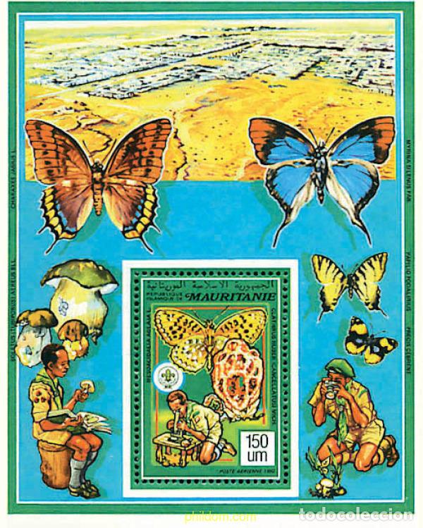 Sellos: 76495 MNH MAURITANIA 1991 SETAS, MARIPOSAS Y ESCULTISMO