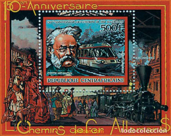 Sellos: 58059 MNH CENTROAFRICANA 1986 150 ANIVERSARIO DE LOS FERROCARRILES ALEMANES