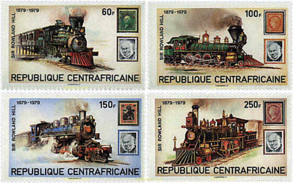 Sellos: 58052 MNH CENTROAFRICANA 1979 CENTENARIO DE LA MUERTE DE SIR ROWLAND HILL