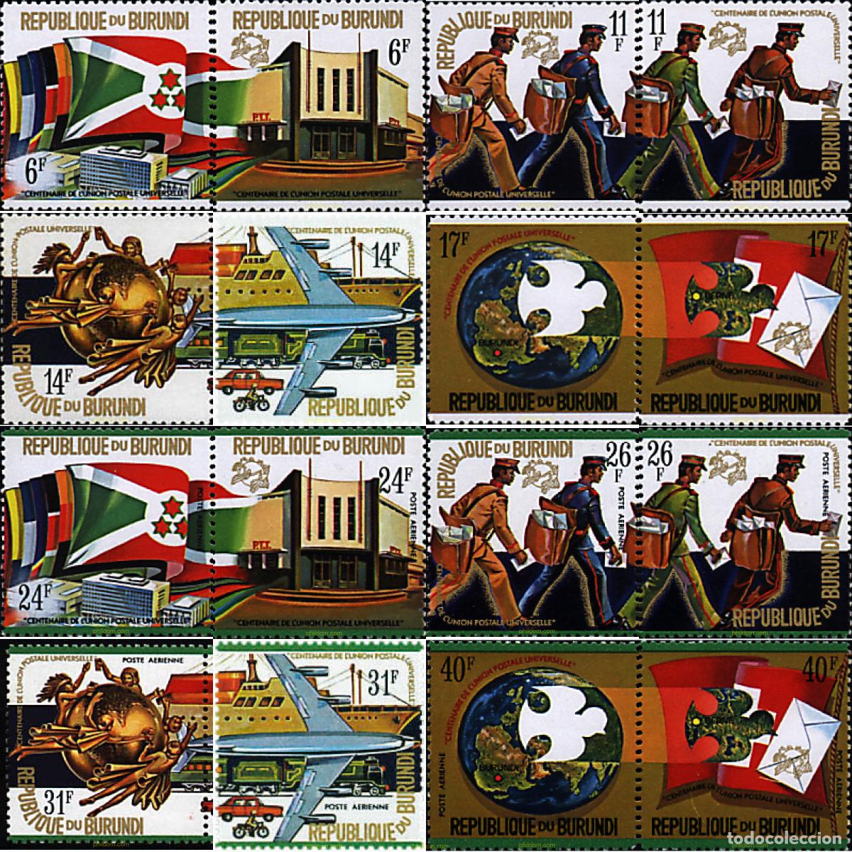 Sellos: 73355 MNH BURUNDI 1974 CENTENARIO DE LA UNION POSTAL UNIVERSAL