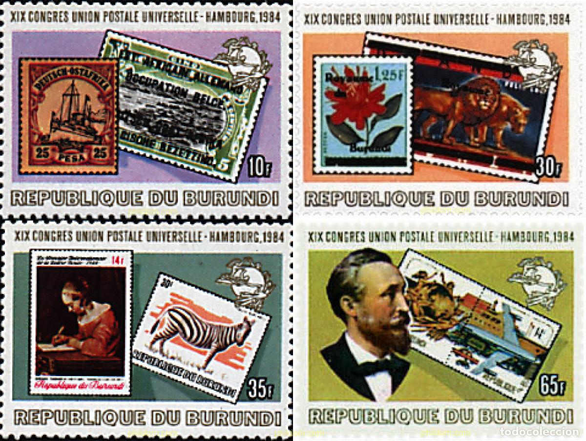 Sellos: 88410 MNH BURUNDI 1984 19 CONGRESO DE LA UPU EN HAMBURGO