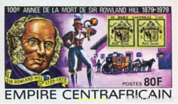 Sellos: 207402 MNH CENTROAFRICANA 1978 CENTENARIO DE LA MUERTE DE SIR ROWLAND HILL