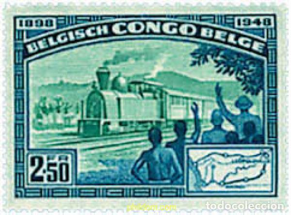 Selos: 58533 MNH CONGO BELGA 1948 50 ANIVERSARIO DEL FERROCARRIL MATADI-LEOPOLDVILLE