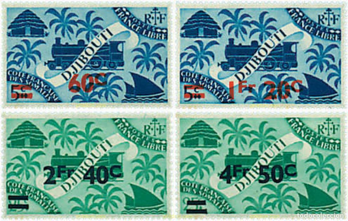 Sellos: 614254 MNH COSTA DE LOS SOMALIS 1945 SERIE BASICA
