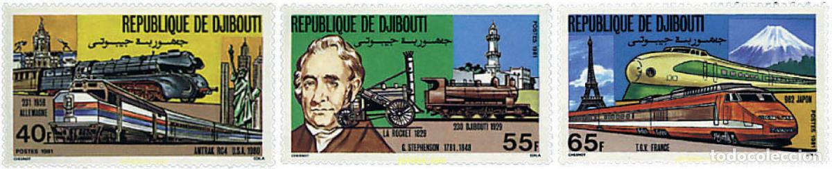 Sellos: 59388 MNH DJIBOUTI 1981 BICENTENARIO DE LA MUERTE DE GEORGE STEPHENSON