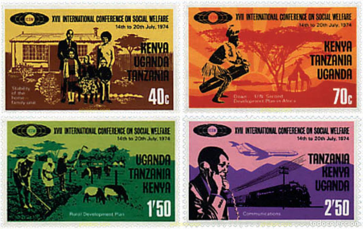 Sellos: 59546 MNH ESTE AFRICANO 1974 17 CONFERENCIA INTERNACIONAL PARA LA PROSPERIDAD SOCIAL