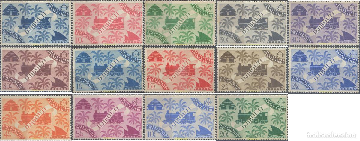 Sellos: 58572 MNH COSTA DE LOS SOMALIS 1943 SERIE BASICA