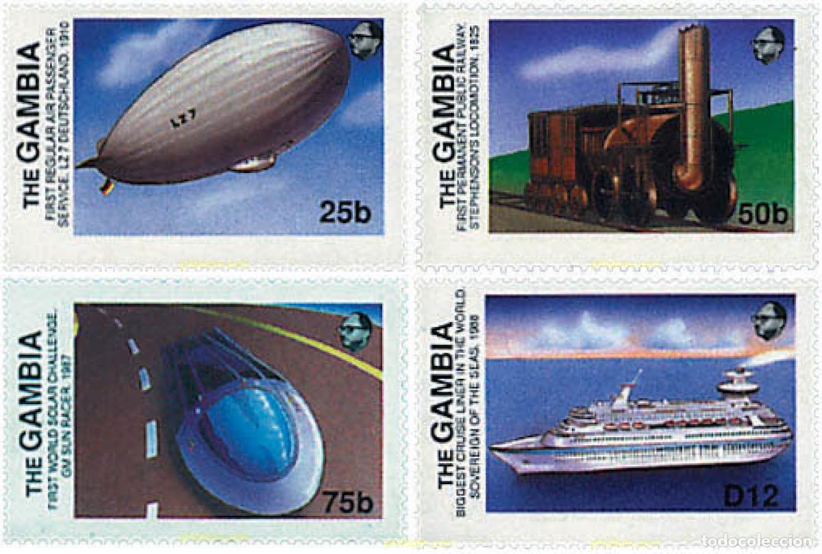 Sellos: 681118 MNH GAMBIA 1988 HISTORIA DEL TRANSPORTE