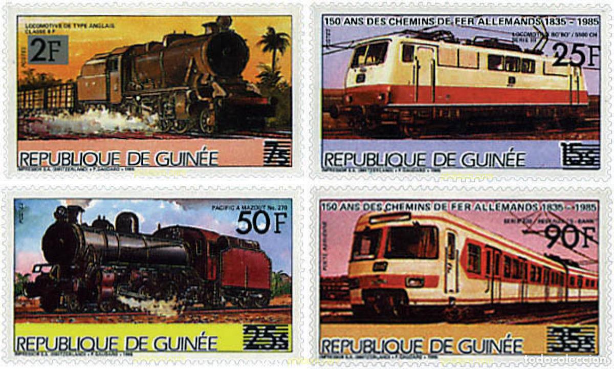 Sellos: 58470 MNH GUINEA 1986 150 ANIVERSARIO DE LOS FERROCARRILES ALEMANES