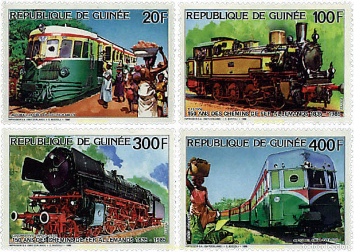 Sellos: 60902 MNH GUINEA 1986 150 ANIVERSARIO DE LOS FERROCARRILES ALEMANES