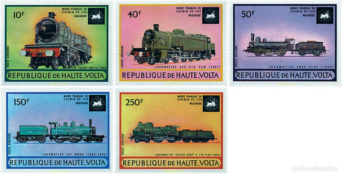 Sellos: 56426 MNH ALTO VOLTA 1973 LOCOMOTORAS ANTIGUAS EN EL MUSEO DE MULHOUSE