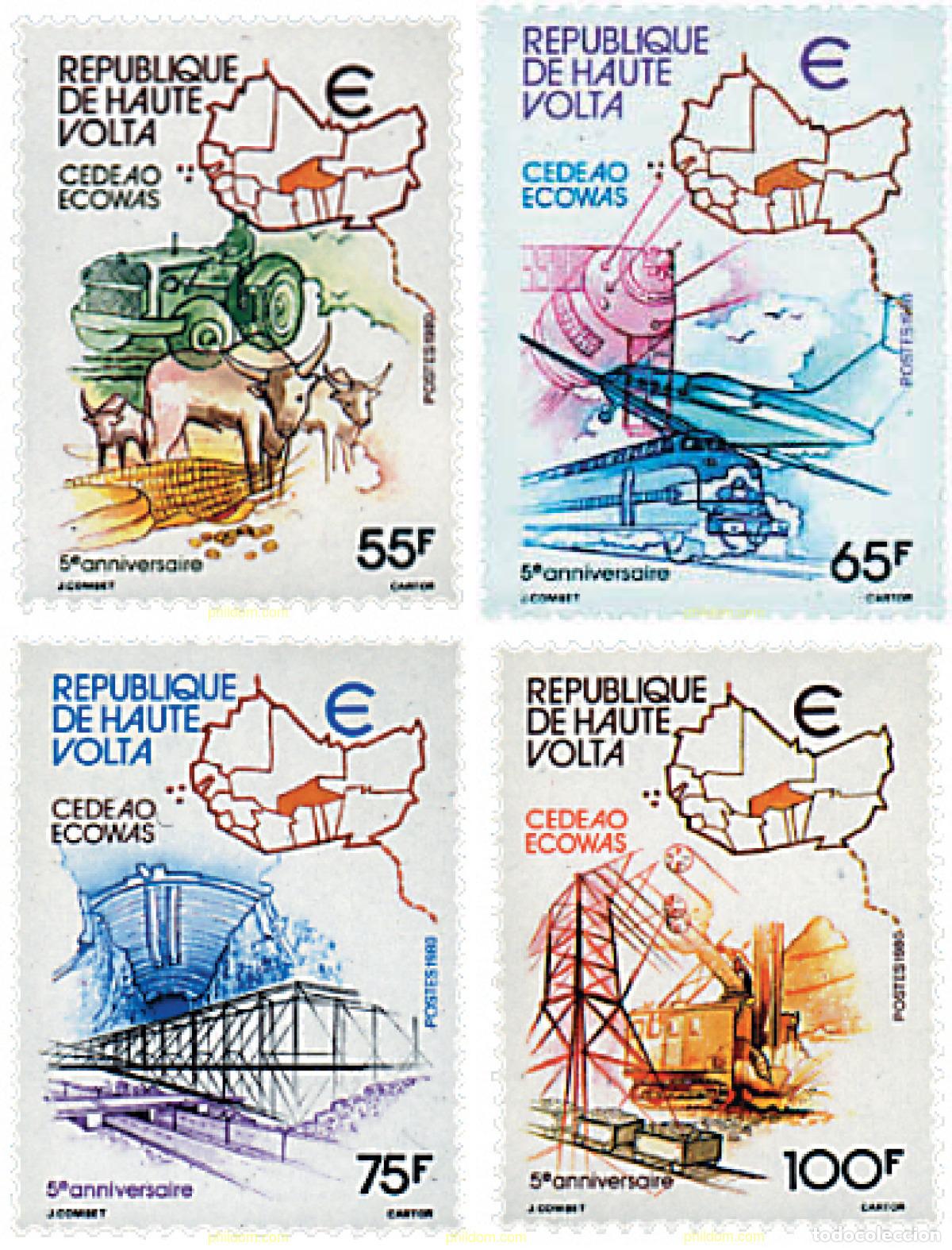 Sellos: 60419 MNH ALTO VOLTA 1980 5 ANIVERSARIO DE LA CEDEAO
