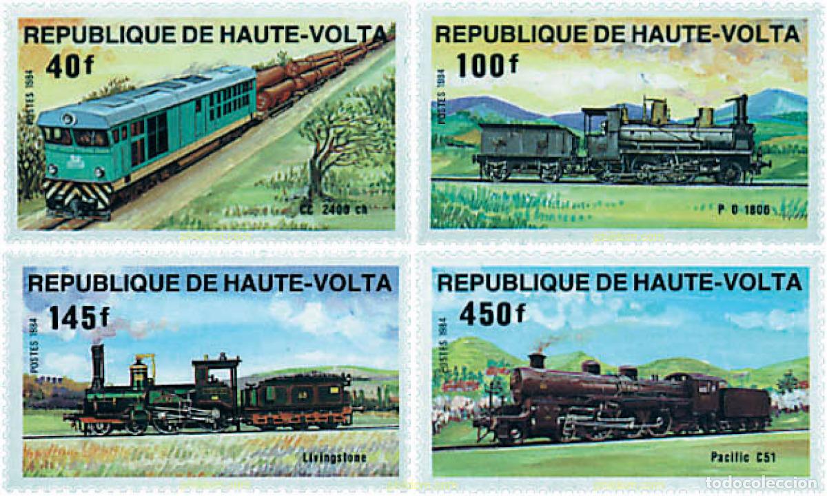 Sellos: 56437 MNH ALTO VOLTA 1984 LOCOMOTORAS