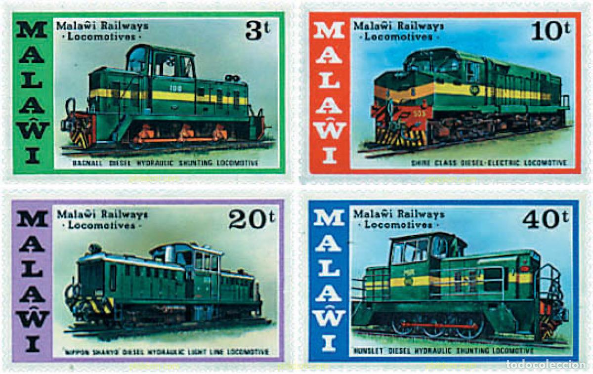 Sellos: 55789 MNH MALAWI 1976 LOCOMOTORAS