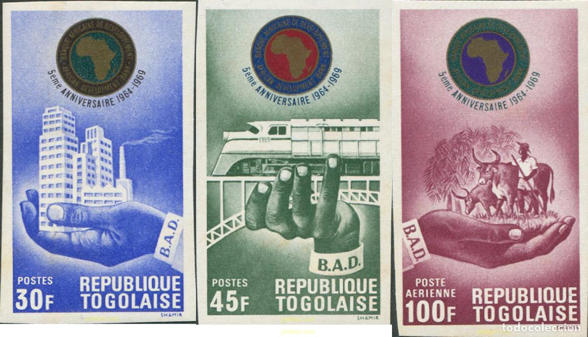 Sellos: 18019 MNH TOGO 1969 5 ANIVERSARIO DE LA BANCA AFRICANA DE DESARROLLO