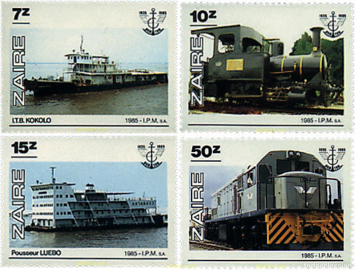Sellos: 60349 MNH ZAIRE 1985 50 ANIVERSARIO DE LA SOCIEDAD ONATRA