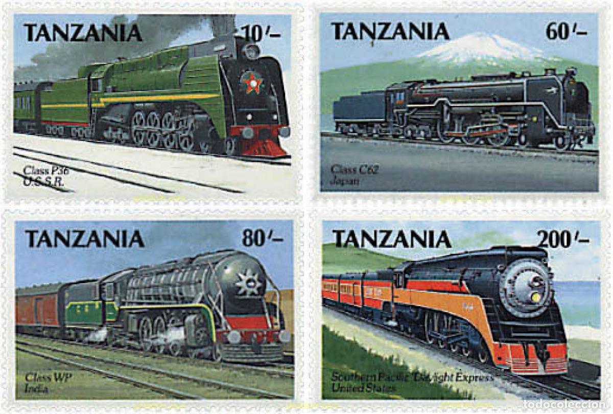 Sellos: 256765 MNH TANZANIA 1989 LOCOMOTORAS DE VAPOR
