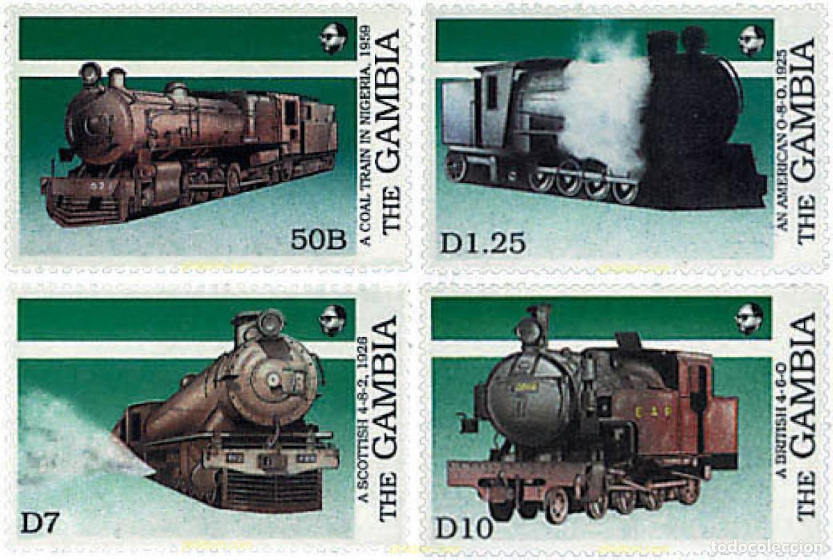 Sellos: 316818 MNH GAMBIA 1989 LOCOMOTORAS DE AFRICA