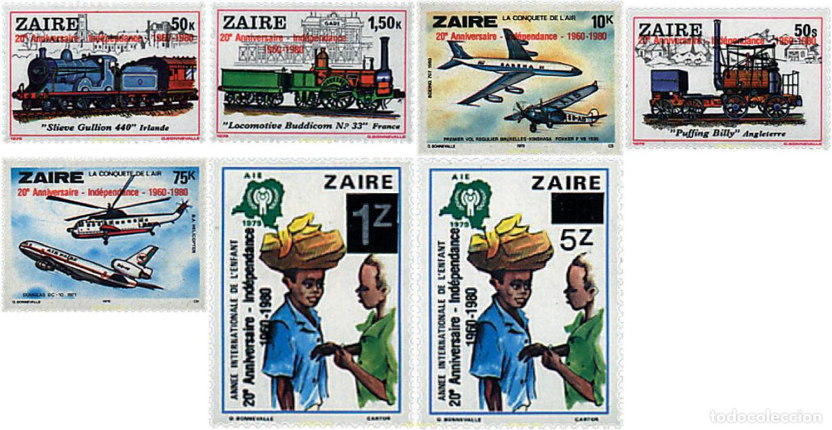 Sellos: 592103 MNH ZAIRE 1980 20 ANIVERSARIO DE LA INDEPENDENCIA