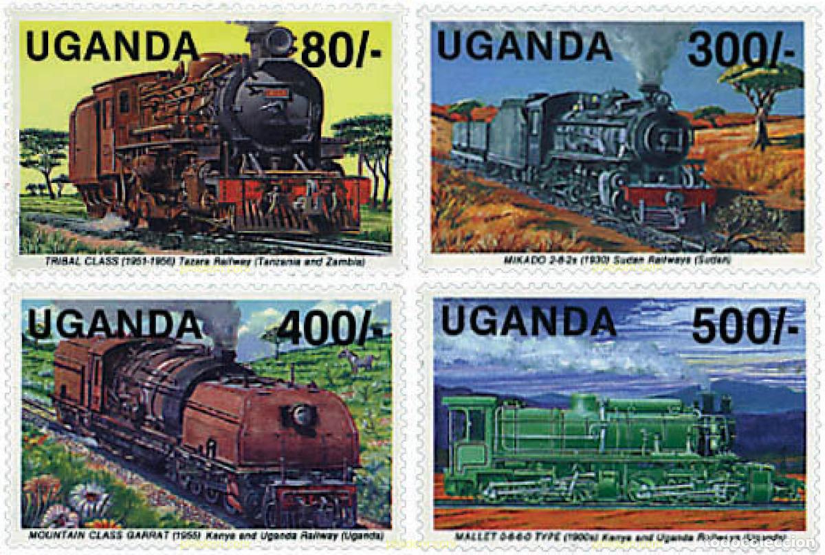 Sellos: 255418 MNH UGANDA 1991 FERROCARRILES DE AFRICA
