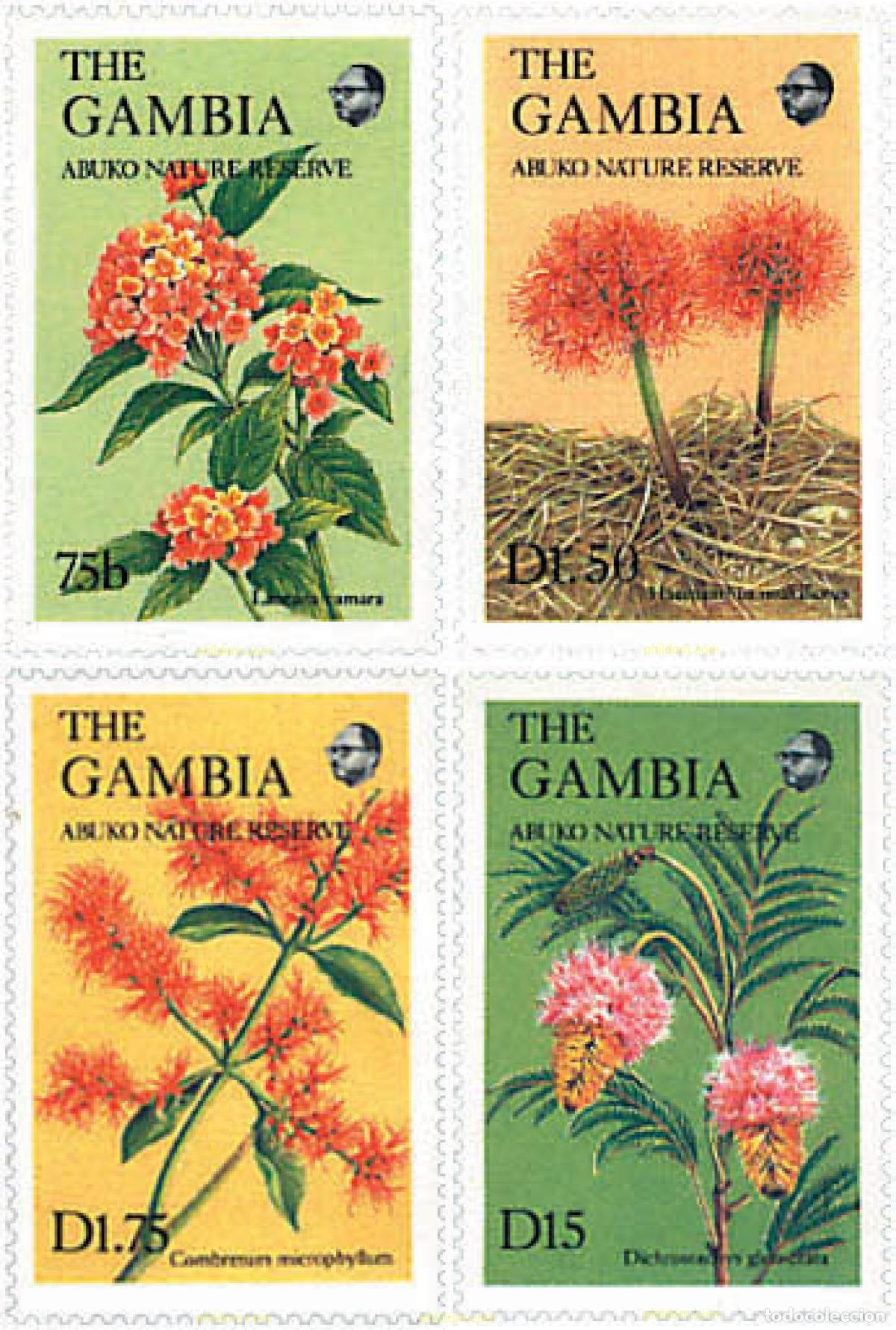 Sellos: 316770 MNH GAMBIA 1987 FLORES DE LA RESERVA NATURAL DE ABUKO