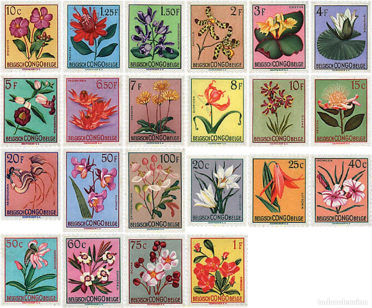 Sellos: 98408 HINGED CONGO BELGA 1952 FLORES