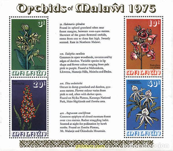 Sellos: 100202 MNH MALAWI 1975 ORQUIDEAS DE MALAWI