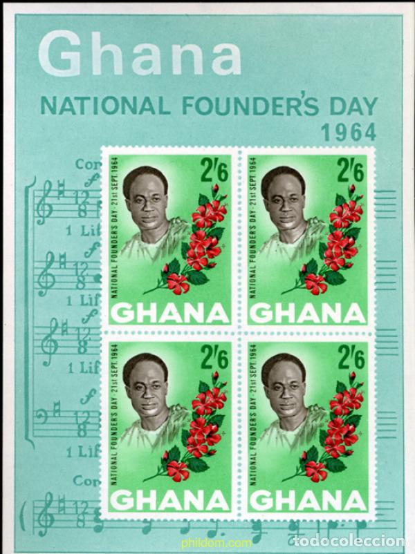 Sellos: 99633 MNH GHANA 1964 DIA DEL FUNDADOR
