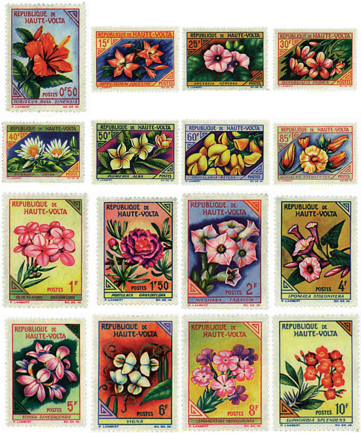 Sellos: 203023 HINGED ALTO VOLTA 1963 FLORES