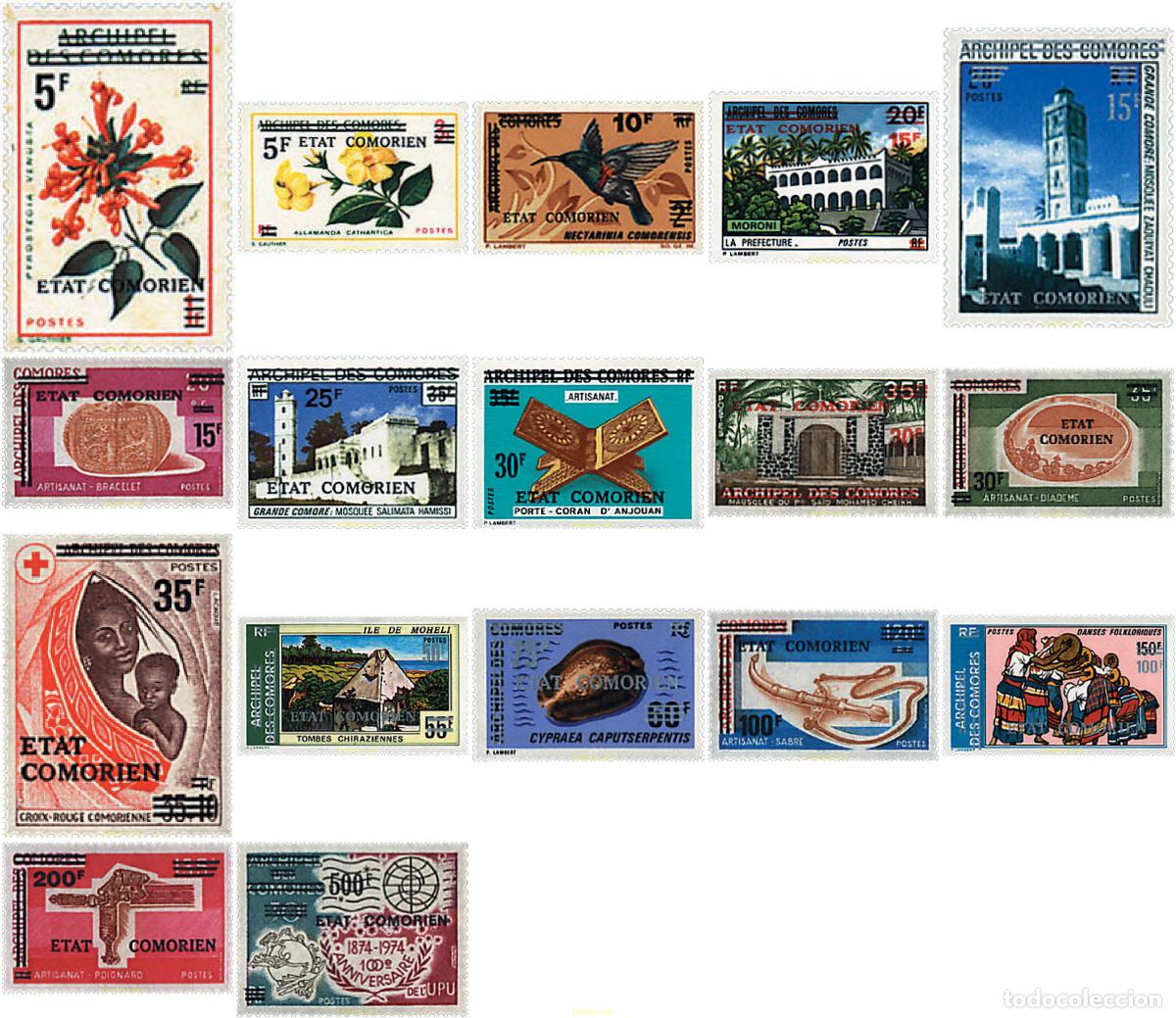 Timbres: 370127 HINGED COMORES 1975 MOTIVOS VARIOS
