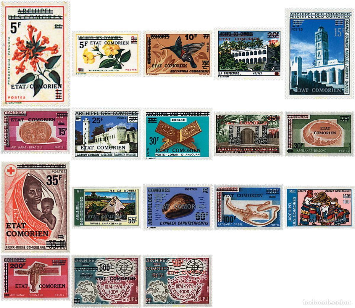 Timbres: 643438 HINGED COMORES 1975 MOTIVOS VARIOS