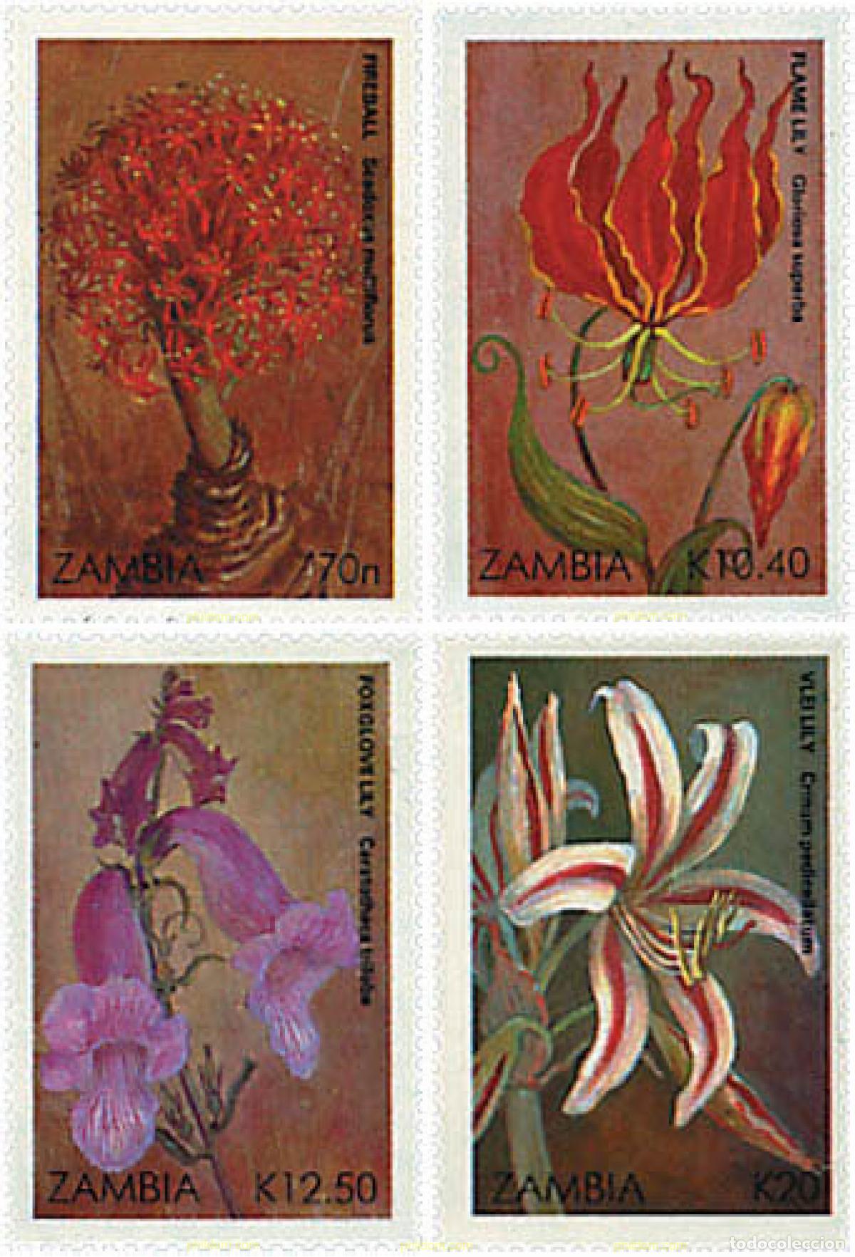 Sellos: 93101 MNH ZAMBIA 1989 NAVIDAD. FLORES