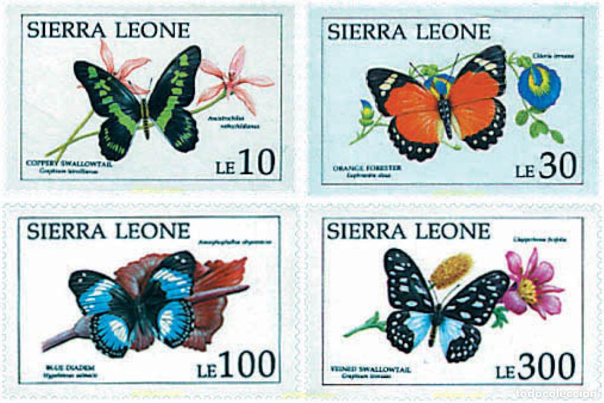 Sellos: 249517 MNH SIERRA LEONA 1991 FLORES Y MARIPOSAS
